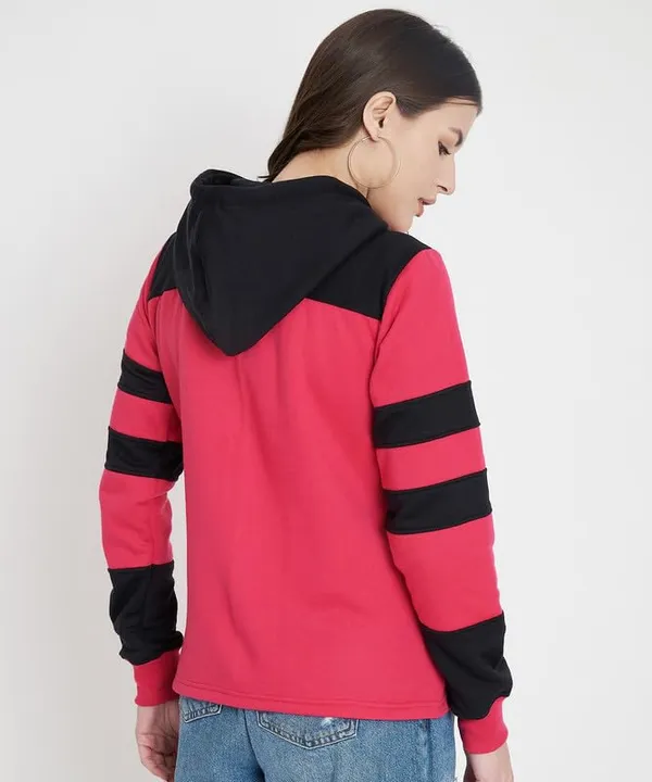 Teal_Blue_&_Burgundy_Striped_Fleece_Hooded_Sweat-shirt