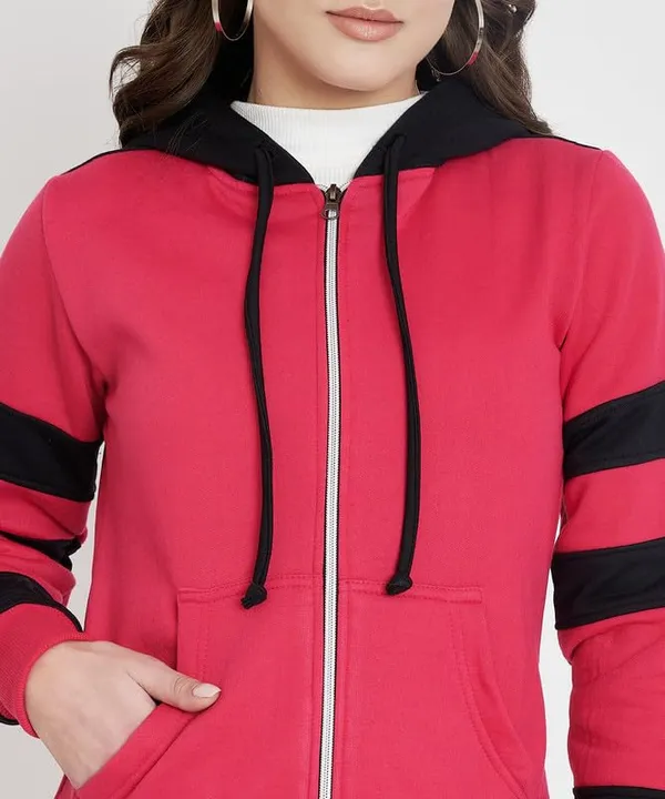 Teal_Blue_&_Burgundy_Striped_Fleece_Hooded_Sweat-shirt