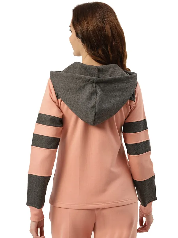 BRINNS_Women_Striped_Fleece_Hooded_Sweatshirt