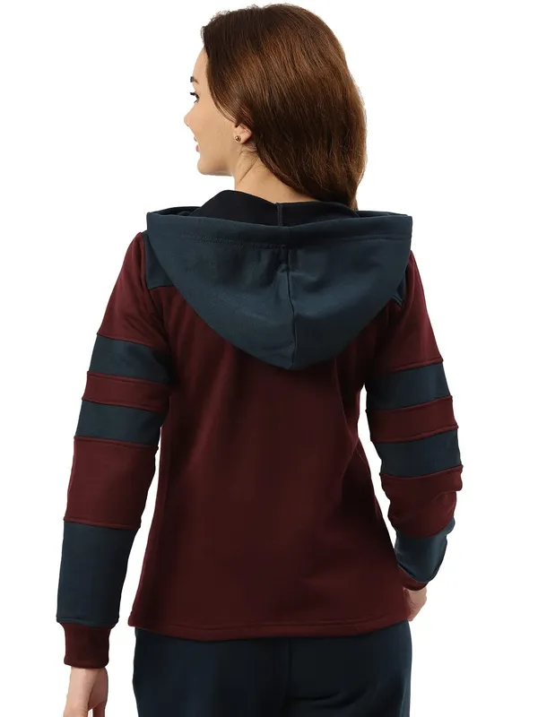 BRINNS_Women_Striped_Fleece_Hooded_Sweatshirt