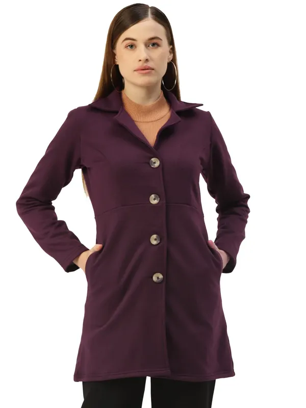 Plum_Cotton_Blend_Fleece_With_Lining_Coats_For_Women