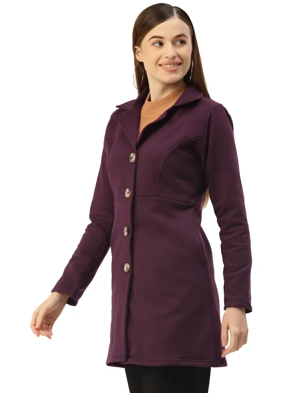 Plum_Cotton_Blend_Fleece_With_Lining_Coats_For_Women