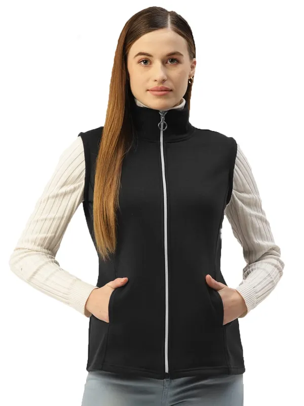 Black_Cotton_Blend_Fleece_Jackets_For_Women