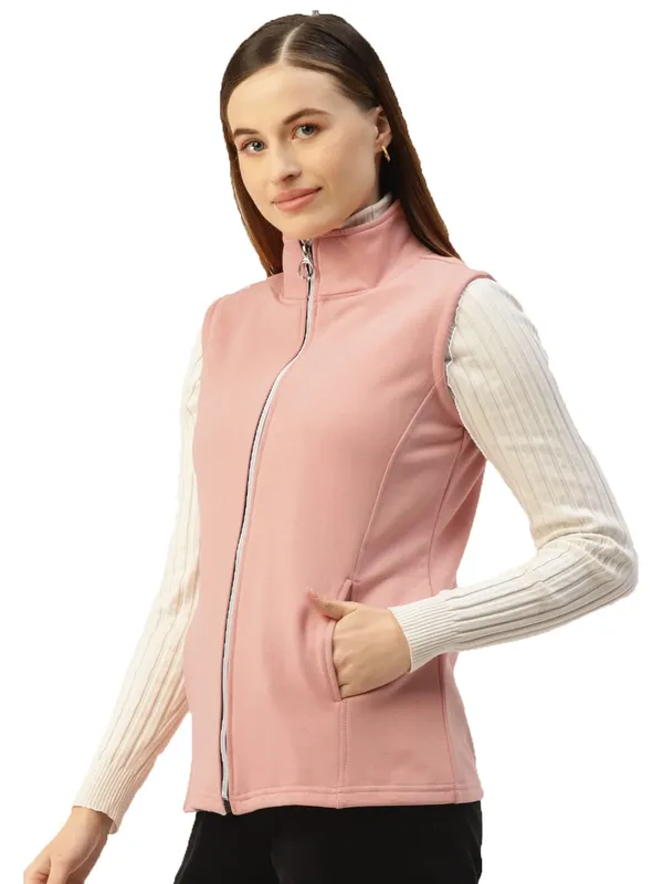 Pink_Cotton_Blend_Fleece_Jackets_For_Women