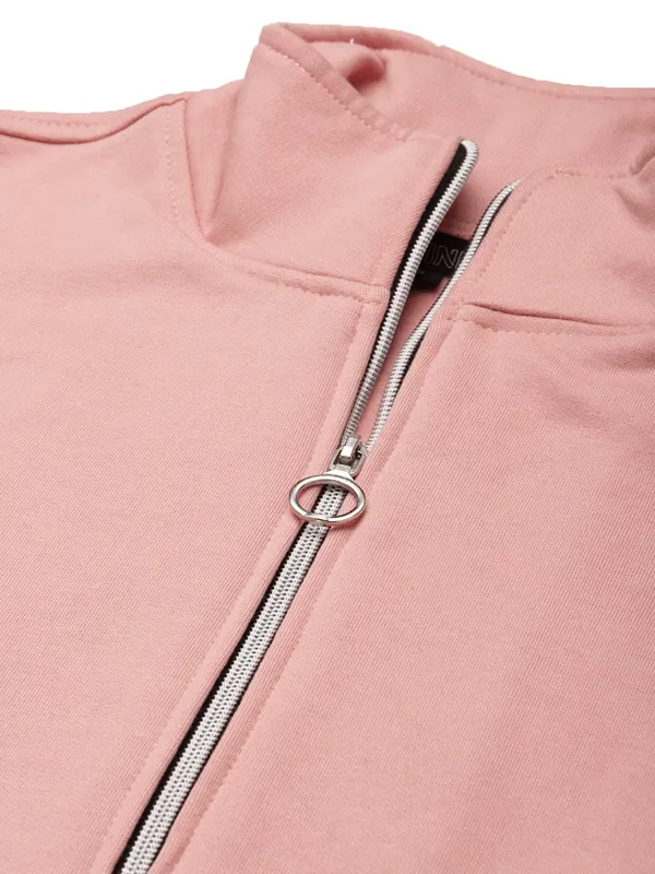 Pink_Cotton_Blend_Fleece_Jackets_For_Women