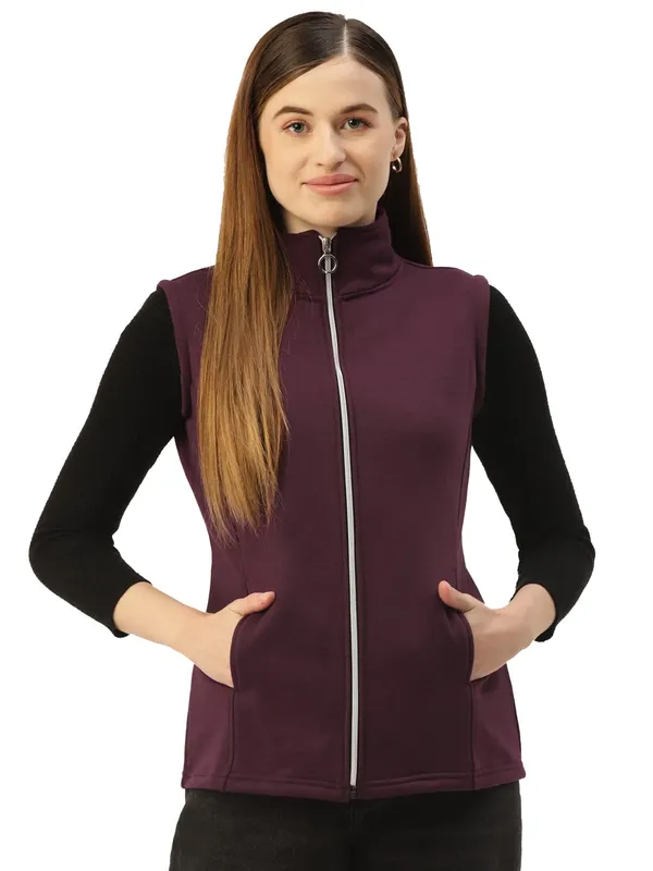 Plum_Cotton_Blend_Fleece_Jackets_For_Women