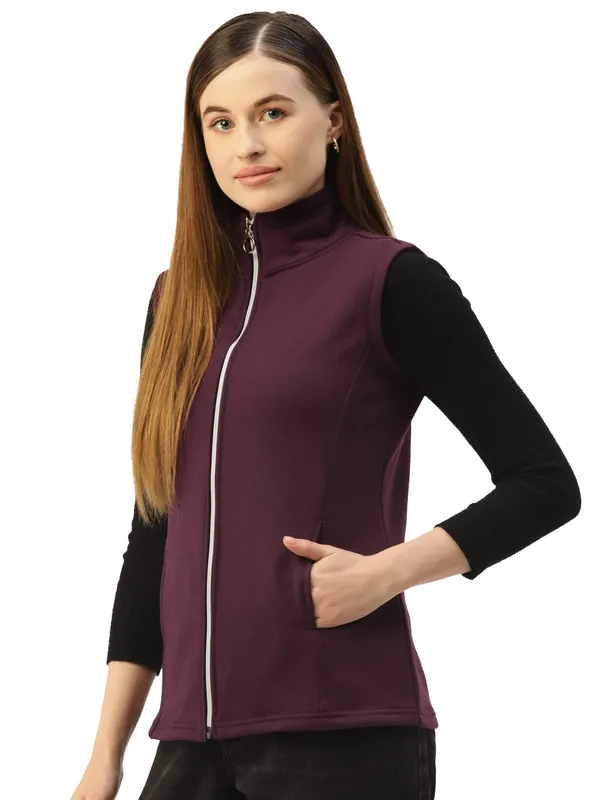 Plum_Cotton_Blend_Fleece_Jackets_For_Women