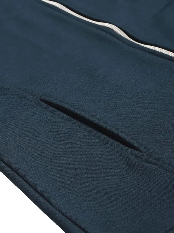 Teal_Cotton_Blend_Fleece_Jackets_For_Women