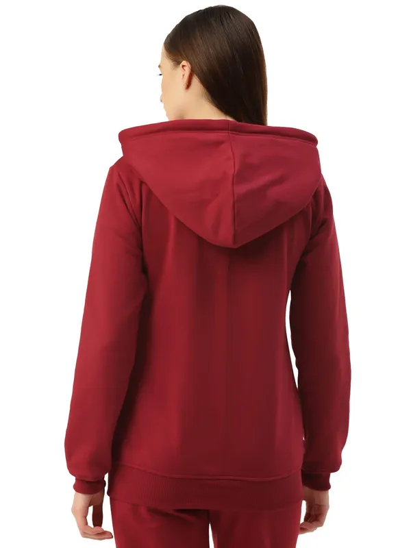 Maroon_Cotton_Blend_Fleece_Sweatshirts_For_Women