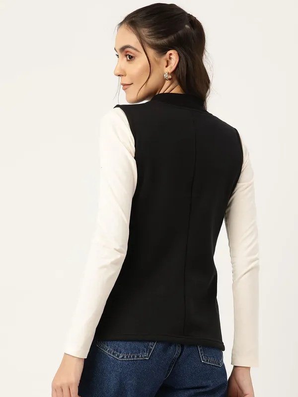 Plus_Size_Mock_Neck_Zip_Closure_Fleece_Tailored_Jacket