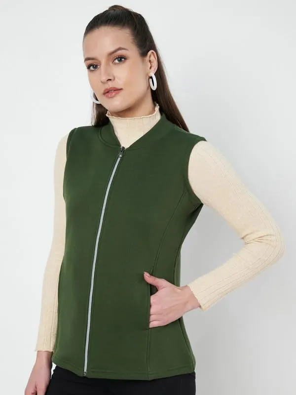 Plus_Size_Mock_Neck_Zip_Closure_Fleece_Tailored_Jacket