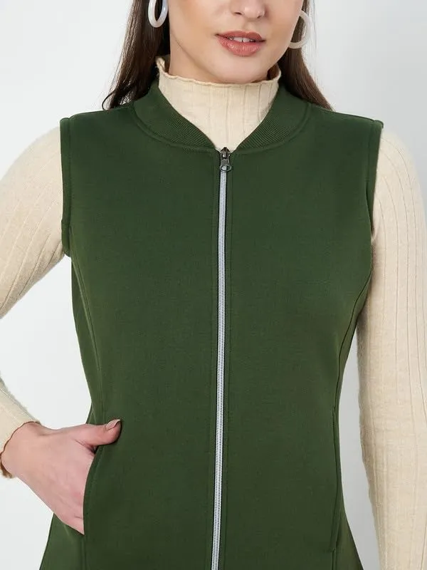 Plus_Size_Mock_Neck_Zip_Closure_Fleece_Tailored_Jacket