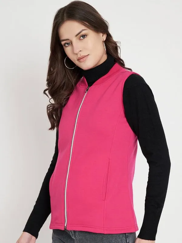 Plus_Size_Mock_Neck_Zip_Closure_Fleece_Tailored_Jacket