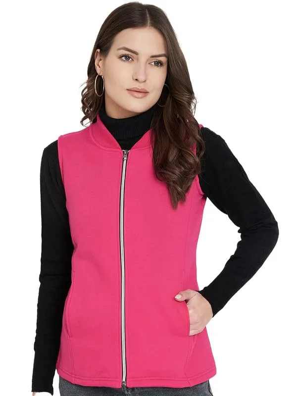 Plus_Size_Mock_Neck_Zip_Closure_Fleece_Tailored_Jacket