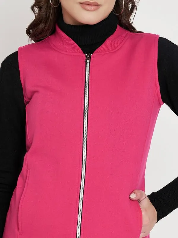 Plus_Size_Mock_Neck_Zip_Closure_Fleece_Tailored_Jacket