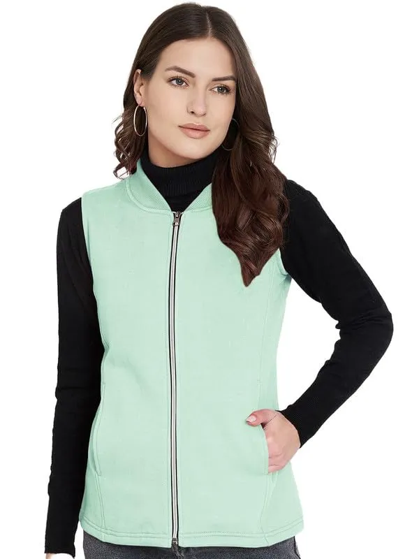 Plus_Size_Mock_Neck_Zip_Closure_Fleece_Tailored_Jacket