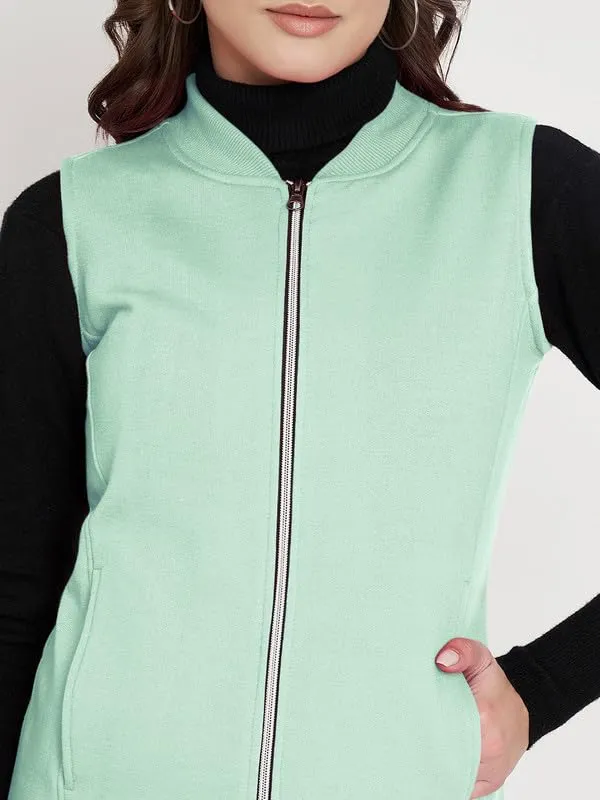 Plus_Size_Mock_Neck_Zip_Closure_Fleece_Tailored_Jacket
