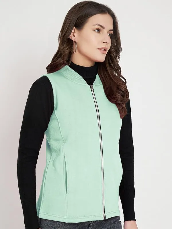 Plus_Size_Mock_Neck_Zip_Closure_Fleece_Tailored_Jacket
