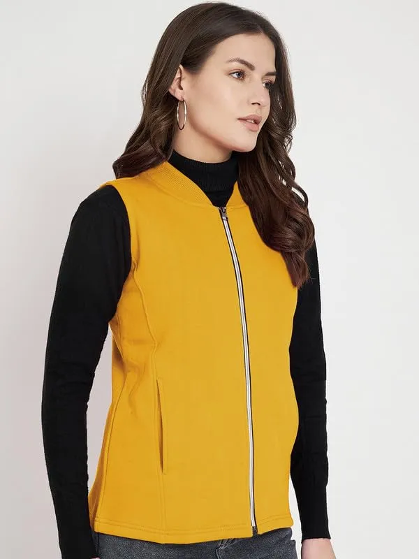Plus_Size_Mock_Neck_Zip_Closure_Fleece_Tailored_Jacket