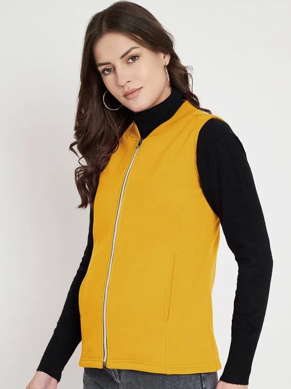 Plus_Size_Mock_Neck_Zip_Closure_Fleece_Tailored_Jacket