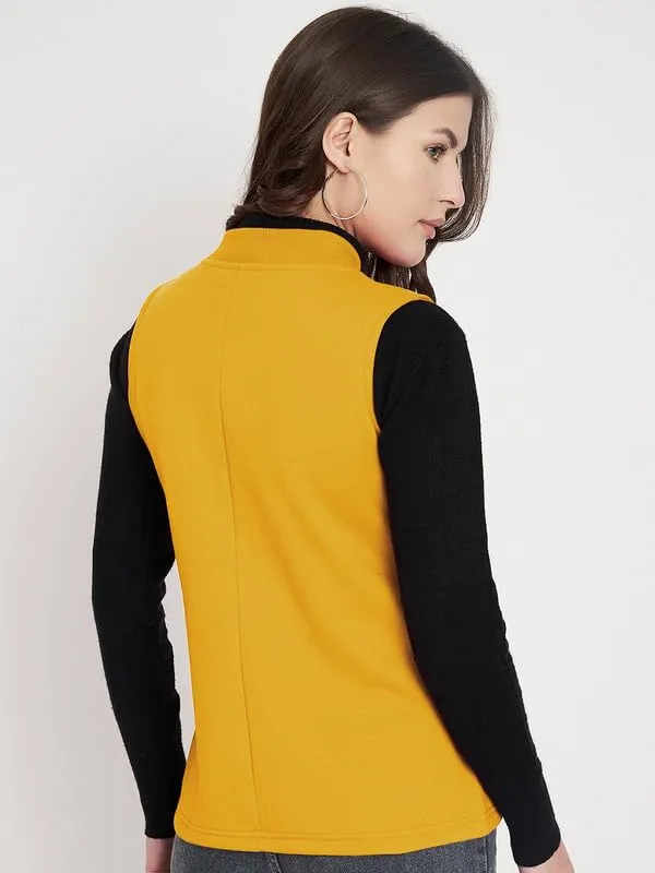 Plus_Size_Mock_Neck_Zip_Closure_Fleece_Tailored_Jacket