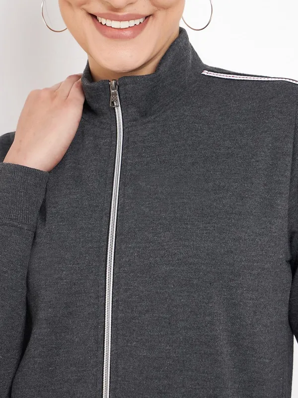 Charcoal_Cotton_Blend_Fleece_Jackets_For_Women