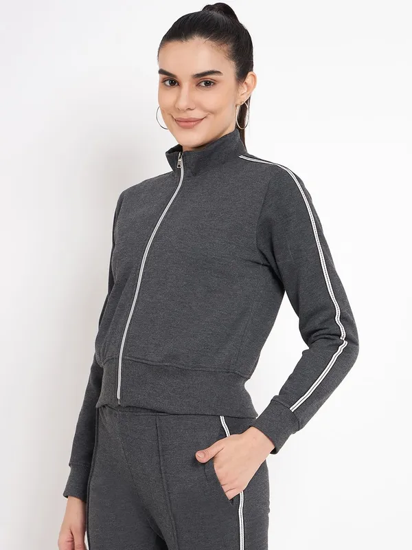 Charcoal_Cotton_Blend_Fleece_Jackets_For_Women
