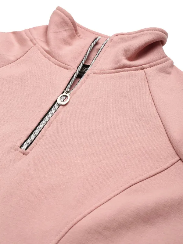 Pink_Cotton_Blend_Fleece_Sweatshirts_For_Women