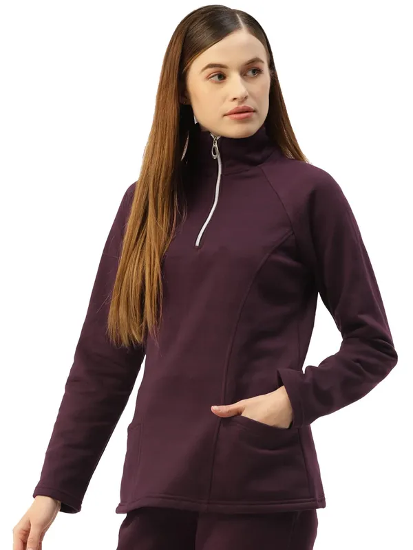 Plum_Cotton_Blend_Fleece_Sweatshirts_For_Women