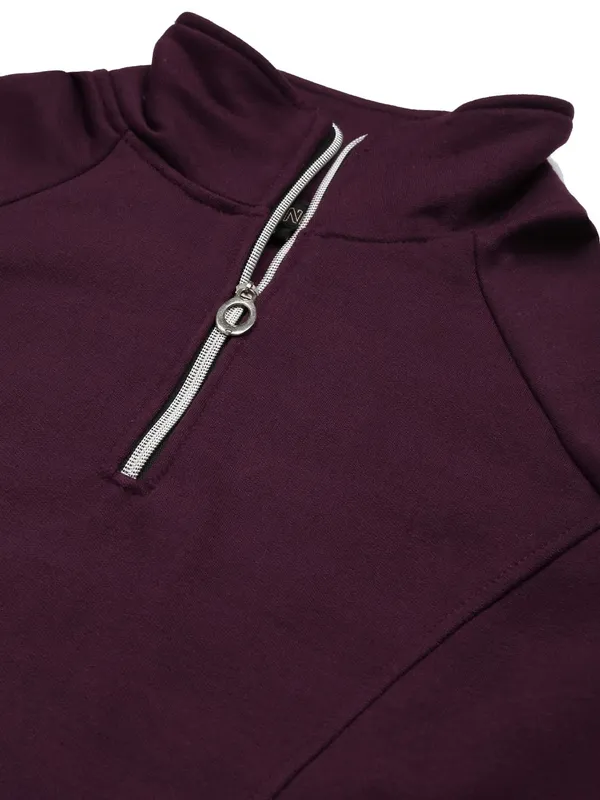 Plum_Cotton_Blend_Fleece_Sweatshirts_For_Women
