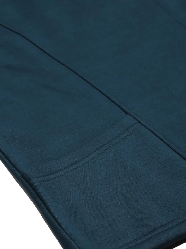 Teal_Cotton_Blend_Fleece_Sweatshirts_For_Women