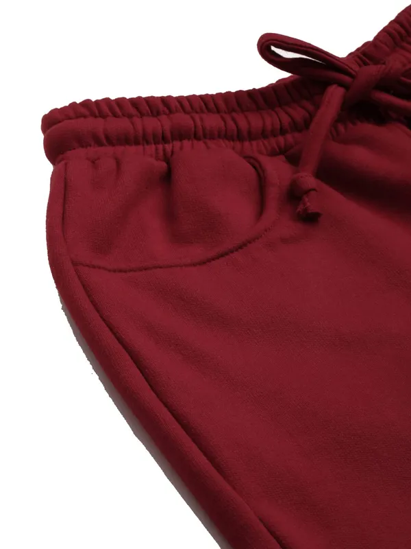 Maroon_Cotton_Blend_Fleece_Trousers_For_Women