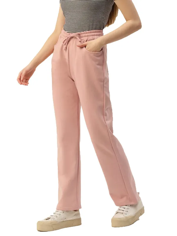 Pink_Cotton_Blend_Fleece_Trousers_For_Women