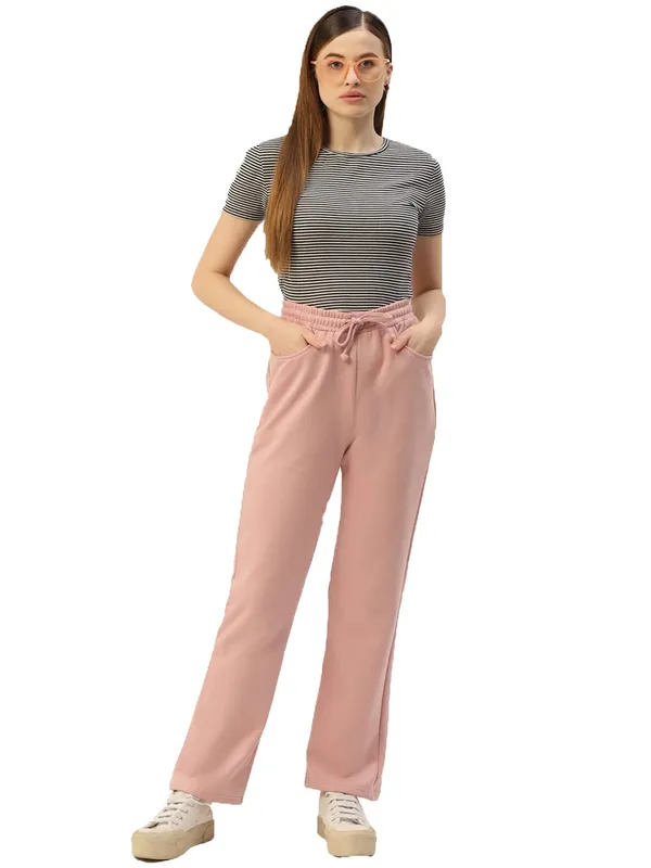 Pink_Cotton_Blend_Fleece_Trousers_For_Women