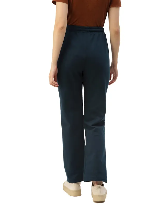 Teal_Cotton_Blend_Fleece_Trousers_For_Women