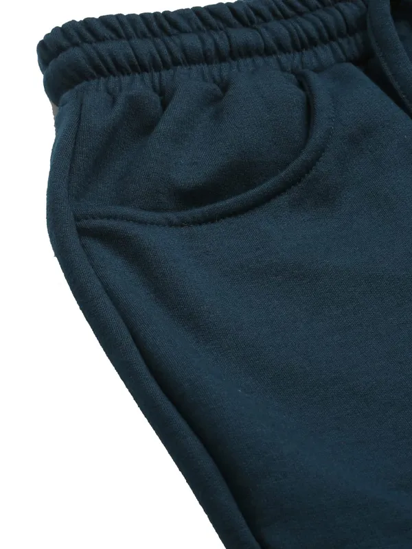 Teal_Cotton_Blend_Fleece_Trousers_For_Women