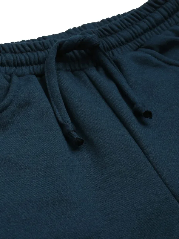 Teal_Cotton_Blend_Fleece_Trousers_For_Women