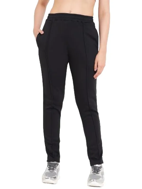 Black_Cotton_Blend_Fleece_Track_Pants_For_Women