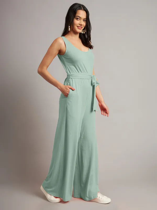Sagegreen_Cotton_Blend_Single_Jersey_Jumpsuit