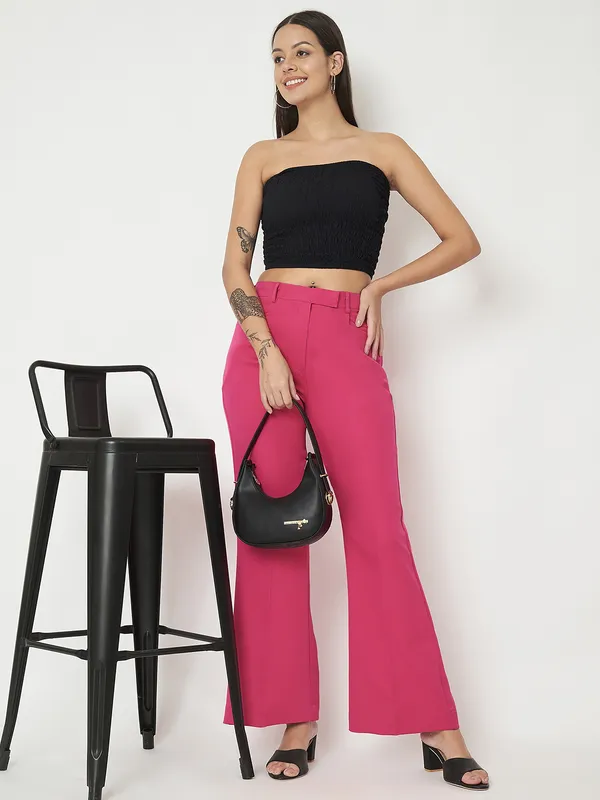 Hotpink_Polyester_Lycra_Trousers