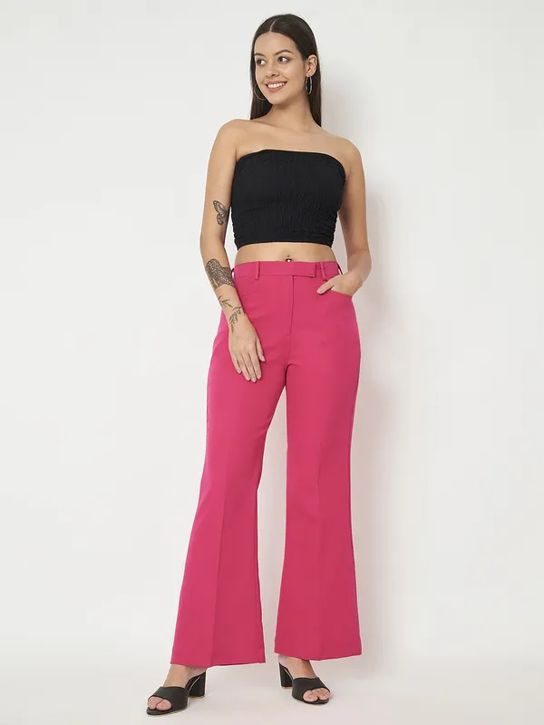 Hotpink_Polyester_Lycra_Trousers