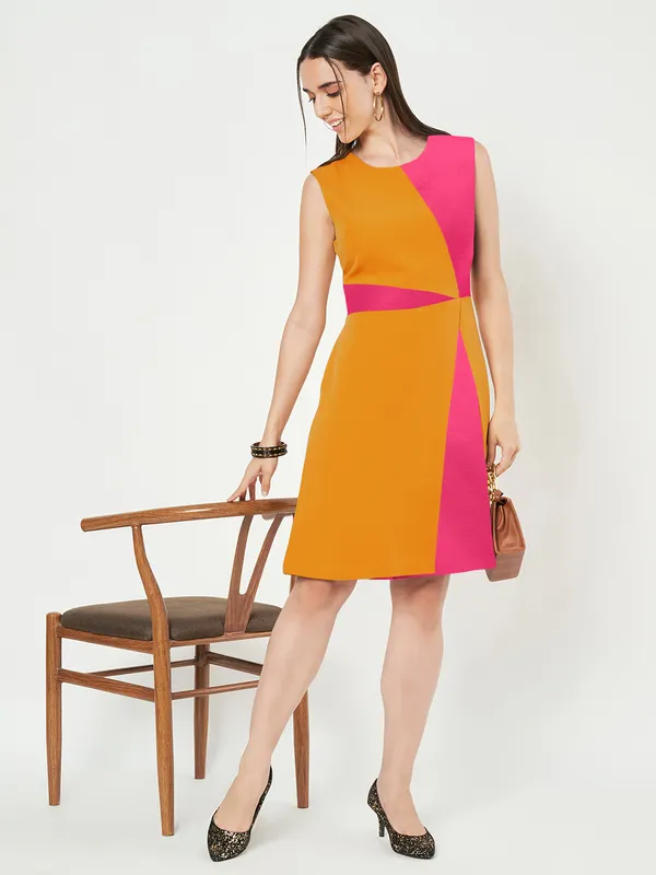 BRINNS_Women_Colourblocked_A-Line_Dress