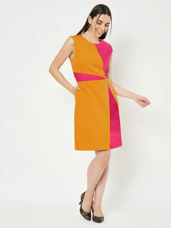 BRINNS_Women_Colourblocked_A-Line_Dress