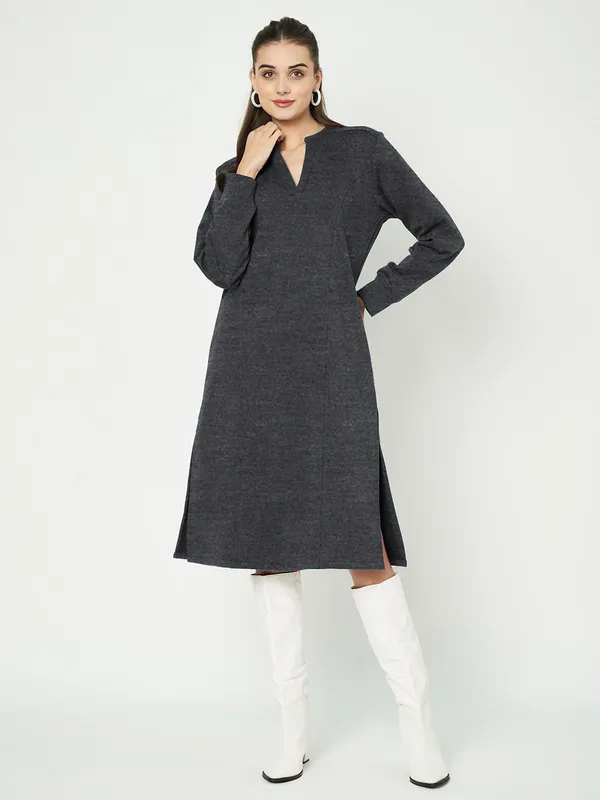 A-Line_Mandarin_Collar_Midi_Dress