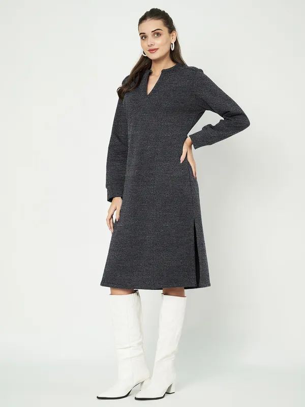 A-Line_Mandarin_Collar_Midi_Dress