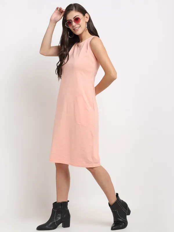 BRINNS_White_Solid_Pure_Cotton_A-Line_Midi_Dress