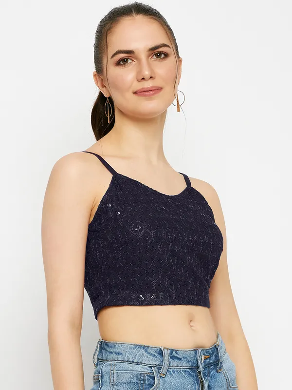 BRINNS_Sequined_Embellished_Shoulder_Straps_Fitted_Crop_Top