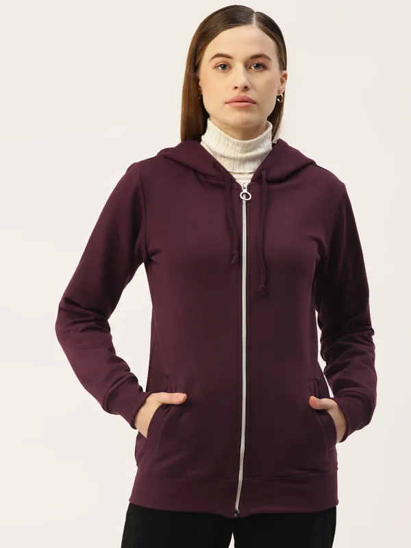 BRINNS_Women_Pink_Solid_Hooded_Sweatshirt