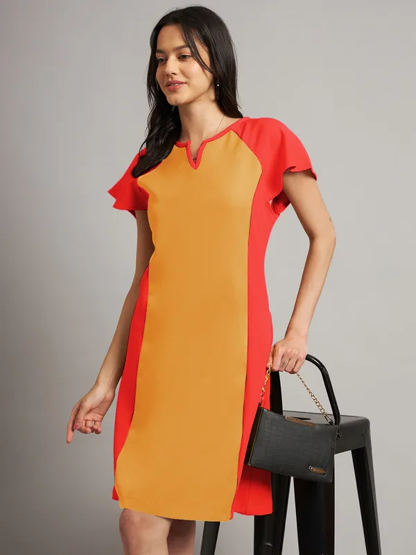 BRINNS_Women_Pure_Cotton_Colourblocked_Sheath_Dress