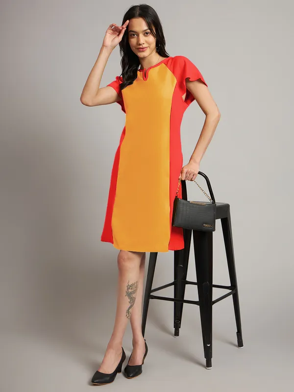 BRINNS_Women_Pure_Cotton_Colourblocked_Sheath_Dress